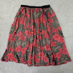 Topshop Midi Skirt Women's 4 US A-Line Floral Tropical Flowy Viscose